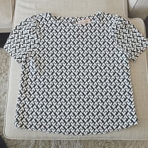 Philosophy Republic Clothing Houndstooth Puff Sleeve Blouse